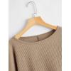 imageSweatyRocks Womens Casual Crewneck Raglan Long Sleeve Ribbed Knit Crop Top Cropped SweaterPlain Khaki