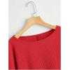 imageSweatyRocks Womens Casual Crewneck Raglan Long Sleeve Ribbed Knit Crop Top Cropped SweaterRed