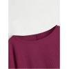 imageSweatyRocks Womens Casual Crewneck Raglan Long Sleeve Ribbed Knit Crop Top Cropped SweaterRed Violet