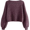 imageSweatyRocks Womens Casual Crewneck Raglan Long Sleeve Ribbed Knit Crop Top Cropped SweaterRedwood