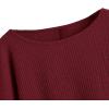 imageSweatyRocks Womens Casual Crewneck Raglan Long Sleeve Ribbed Knit Crop Top Cropped SweaterRose Red