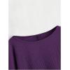 imageSweatyRocks Womens Casual Crewneck Raglan Long Sleeve Ribbed Knit Crop Top Cropped SweaterViolet Purple