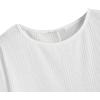 imageSweatyRocks Womens Casual Crewneck Raglan Long Sleeve Ribbed Knit Crop Top Cropped SweaterWhite Solid
