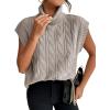 imageSweatyRocks Womens Casual Sleeveless Turtle Neck Sweater Vest Cable Knitted Solid Crop Tank TopApricot