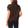 imageSweatyRocks Womens Casual Sleeveless Turtle Neck Sweater Vest Cable Knitted Solid Crop Tank TopChocolate Brown