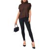imageSweatyRocks Womens Casual Sleeveless Turtle Neck Sweater Vest Cable Knitted Solid Crop Tank TopChocolate Brown
