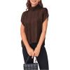 imageSweatyRocks Womens Casual Sleeveless Turtle Neck Sweater Vest Cable Knitted Solid Crop Tank TopChocolate Brown