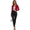 imageSweatyRocks Womens Elegant Long Sleeve Beaded Open Front Cropped Cardigan SweaterBurgundy Red