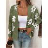 imageSweatyRocks Womens Floral Print Long Sleeve Button Down Cardigans Sweater Casual Drop Shoulder V Neck OutwearOlive Green