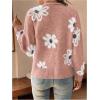 imageSweatyRocks Womens Floral Print Long Sleeve Button Down Cardigans Sweater Casual Drop Shoulder V Neck OutwearPink