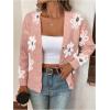 imageSweatyRocks Womens Floral Print Long Sleeve Button Down Cardigans Sweater Casual Drop Shoulder V Neck OutwearPink