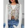 imageSweatyRocks Womens Floral Print Vest Tie Front V Neck Sleeveless Crop Vest OuterwearMulticolor
