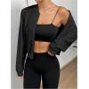 imageSweatyRocks Womens Lightweight Jackets Casual Basic Zip Up Cropped Bomber JacketBlack