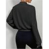 imageSweatyRocks Womens Lightweight Jackets Casual Basic Zip Up Cropped Bomber JacketBlack