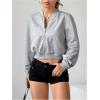 imageSweatyRocks Womens Lightweight Jackets Casual Basic Zip Up Cropped Bomber JacketLight Grey