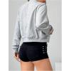 imageSweatyRocks Womens Lightweight Jackets Casual Basic Zip Up Cropped Bomber JacketLight Grey