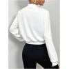 imageSweatyRocks Womens Lightweight Jackets Casual Basic Zip Up Cropped Bomber JacketWhite