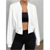imageSweatyRocks Womens Lightweight Jackets Casual Basic Zip Up Cropped Bomber JacketWhite