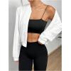 imageSweatyRocks Womens Lightweight Jackets Casual Basic Zip Up Cropped Bomber JacketWhite