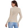 imageSweatyRocks Womens Long Sleeve Turtleneck Ribbed Knit Pullover Sweater TopBeige