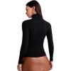 imageSweatyRocks Womens Long Sleeve Turtleneck Ribbed Knit Pullover Sweater TopBlack