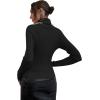 imageSweatyRocks Womens Long Sleeve Turtleneck Ribbed Knit Pullover Sweater TopBlack Solid