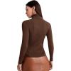 imageSweatyRocks Womens Long Sleeve Turtleneck Ribbed Knit Pullover Sweater TopCoffee Brown