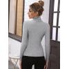 imageSweatyRocks Womens Long Sleeve Turtleneck Ribbed Knit Pullover Sweater TopGrey