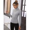 imageSweatyRocks Womens Long Sleeve Turtleneck Ribbed Knit Pullover Sweater TopGrey