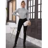 imageSweatyRocks Womens Long Sleeve Turtleneck Ribbed Knit Pullover Sweater TopGrey