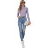 imageSweatyRocks Womens Long Sleeve Turtleneck Ribbed Knit Pullover Sweater TopLilac Purple