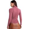 imageSweatyRocks Womens Long Sleeve Turtleneck Ribbed Knit Pullover Sweater TopPlain Pink