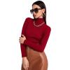 imageSweatyRocks Womens Long Sleeve Turtleneck Ribbed Knit Pullover Sweater TopRed