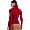 imageSweatyRocks Womens Long Sleeve Turtleneck Ribbed Knit Pullover Sweater TopRed