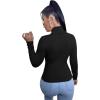 imageSweatyRocks Womens Long Sleeve Turtleneck Ribbed Knit Pullover Sweater TopSolid Black