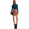 imageSweatyRocks Womens Long Sleeve Turtleneck Ribbed Knit Pullover Sweater TopSolid Blue