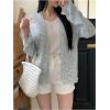 imageSweatyRocks Womens Open Front Lightweight Cardigans Long Sleeve Knitted Sweaters OutwearApricot