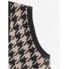 imageSweatyRocks Womens Sleeveless V Neck Knit Sweater Vest Houndstooth Crop Tank TopApricot