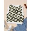 imageSweatyRocks Womens Sleeveless V Neck Knit Sweater Vest Houndstooth Crop Tank TopArmy Green