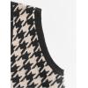 imageSweatyRocks Womens Sleeveless V Neck Knit Sweater Vest Houndstooth Crop Tank TopBeige