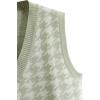 imageSweatyRocks Womens Sleeveless V Neck Knit Sweater Vest Houndstooth Crop Tank TopGreen White