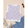 imageSweatyRocks Womens Sleeveless V Neck Knit Sweater Vest Houndstooth Crop Tank TopMauve Purple