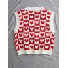 imageSweatyRocks Womens Sleeveless V Neck Knit Sweater Vest Houndstooth Crop Tank TopRed