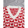 imageSweatyRocks Womens Sleeveless V Neck Knit Sweater Vest Houndstooth Crop Tank TopRed