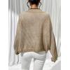 imageSweatyRocks Womens Striped V Neck Long Sleeve Sweater Drop Shoulder Loose Fit Pullover Knitwear TopApricot