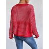 imageSweatyRocks Womens Striped V Neck Long Sleeve Sweater Drop Shoulder Loose Fit Pullover Knitwear TopRed