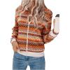 imageSweatyRocks Womens Boho Geo Print Bomber Jackets Zip Up Collar Long Sleeve Outerwear CoatsMulticolor