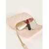 imageSweatyRocks Girls PU Leather Chain Strap Crossbody Bag Metal Decor Flap Wallet Mini Square Bag White OneSizeDusty Pink