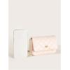 imageSweatyRocks Girls PU Leather Chain Strap Crossbody Bag Metal Decor Flap Wallet Mini Square Bag White OneSizeDusty Pink