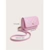 imageSweatyRocks Girls PU Leather Chain Strap Crossbody Bag Metal Decor Flap Wallet Mini Square Bag White OneSizePink